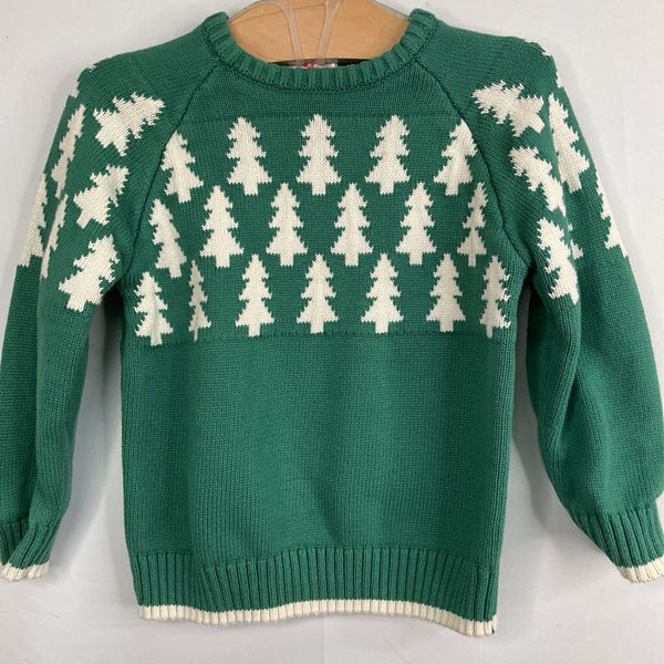 Size 3 (90): Hanna Andersson Green/White Trees Sweater