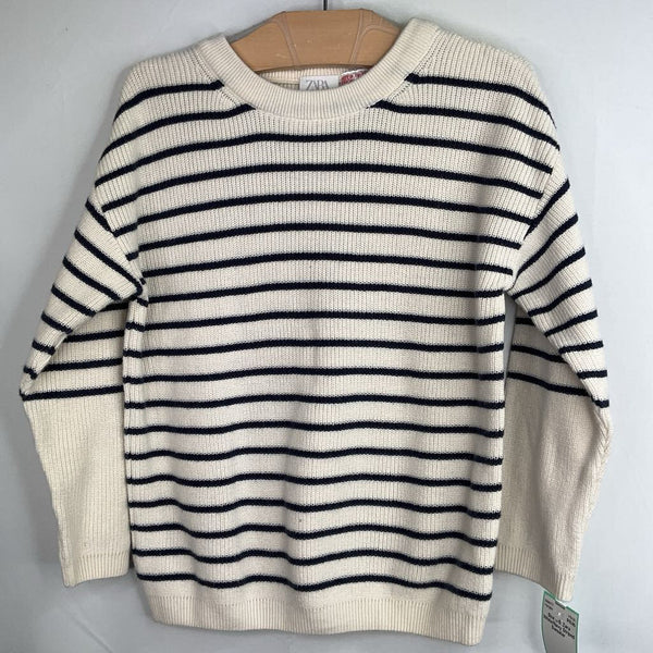 Size 4-5: Zara White/Navy Striped Sweater