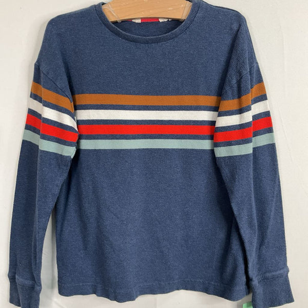 Size 6-7: Boden Blue/Multicolor Stripes Long Sleeve Shirt