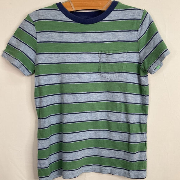 Size 5-6: Boden Blue/Green Striped T-Shirt