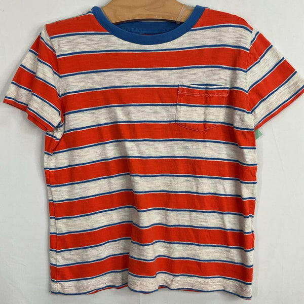 Size 5-6: Boden Grey/Blue/Orange Striped T-Shirt