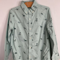 Size 6: Janie and Jack Green Dinos Button-Up Shirt