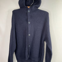 Size 4-5: Zara Navy Hooded Button-Up Sweater