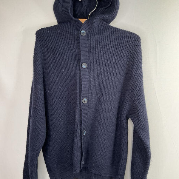 Size 4-5: Zara Navy Hooded Button-Up Sweater