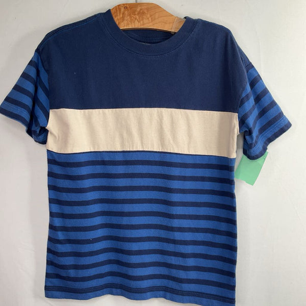 Size 5 (110): Hanna Andersson Blue/White Striped T-Shirt REDUCED