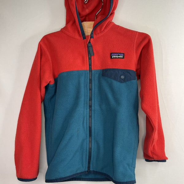 Size 5: Patagonia Red/Blue Fleece Hooded Zip-Up Coat REDUCED