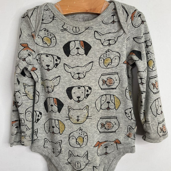 Size 12-18m: Gap Grey/Colorful Pets Long Sleeve