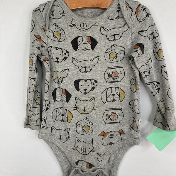 Size 12-18m: Gap Grey/Colorful Pets Long Sleeve