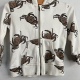 Size 18-24m: Kate Quinn White/Brown Crabs Zip-Up Hoodie