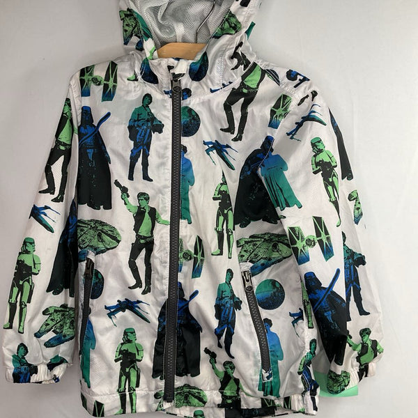 Size 5: Gap White/Blue/Green Star Wars Mesh Lined Windbreaker REDUCED