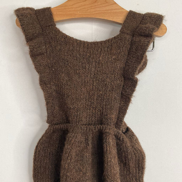 Size 9-12m: Zara Brown Knit Ruffle Trim Dress