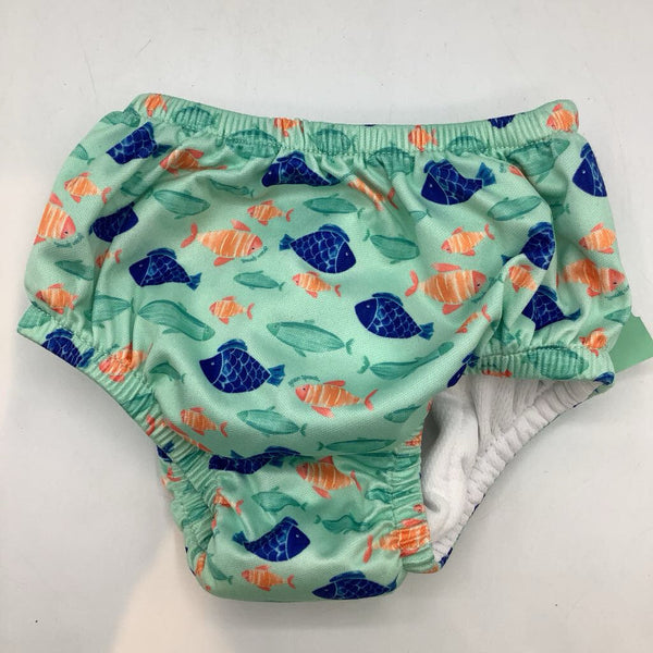 Size 6m: Green Sprouts Purple Blue/Colorful Fish Swim DIaper