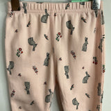 Size 6-12m (70): Hanna Andersson Pink/Grey Floral Bunnies Cozy Pants