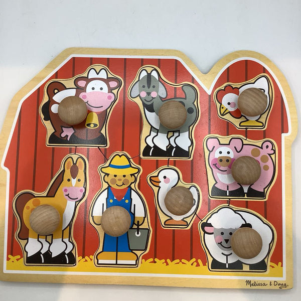 Melissa & Doug Wooden Farm Animals Jumbo Knob Puzzle