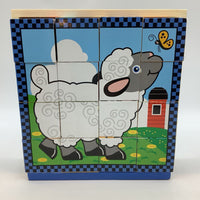 Melissa & Doug Farm Animals Wooden Cube Puzzles