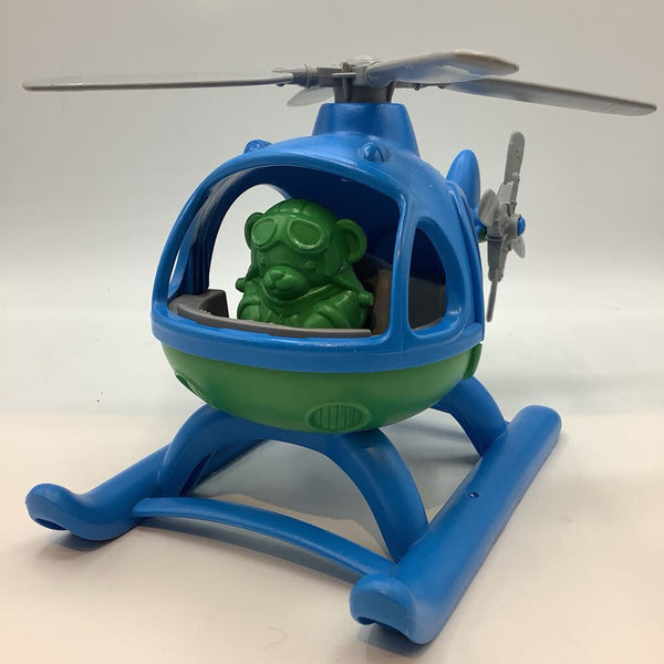 Green Toys Green/Blue Helicopter w/ Figurine