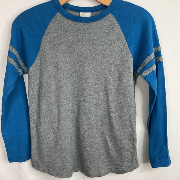 Size 8 (130): Hanna Andersson Blue/Grey Long Sleeve Shirt