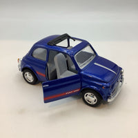 Blue Fiat 500 Pullback Car