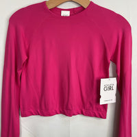 Size 8-10: Athleta Neon Pink Long Sleeve Athletic Shirt NEW w/ Tags