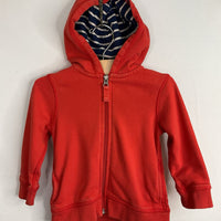 Size 2 (85): Hanna Andersson Red Zip-Up Hoodie