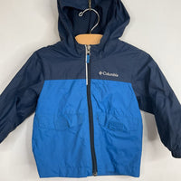 Size 2: Columbia Two Tone Blue Fleece Lined Rain Coat