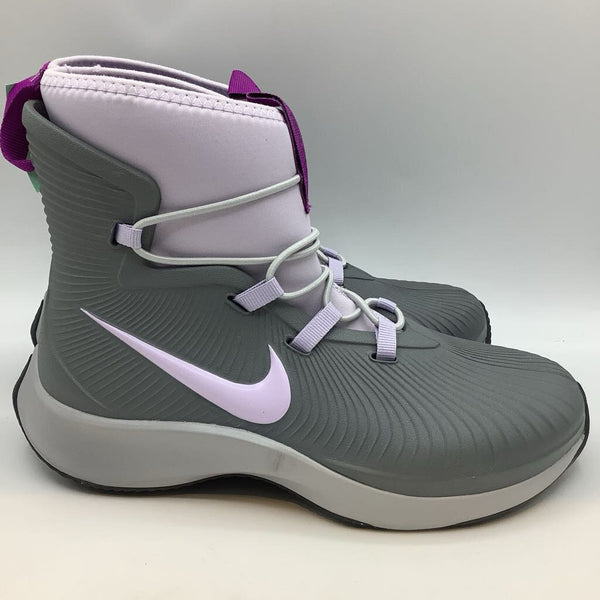 Size 2Y: Nike Grey/Purple Velcro Strap Sneakers NEW