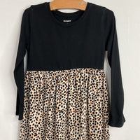 Size 5: Old Navy Black/Brown Leopard Print Long Sleeve Dress