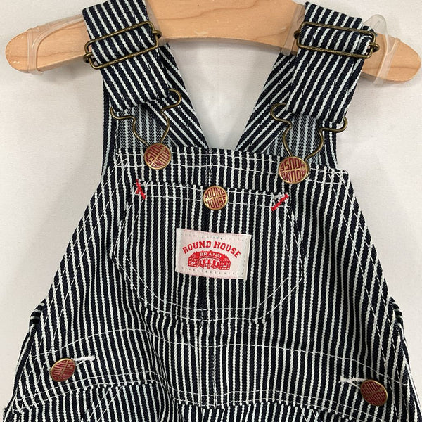 Size 12-18m: Round House Black/White Striped Overalls NEW w/