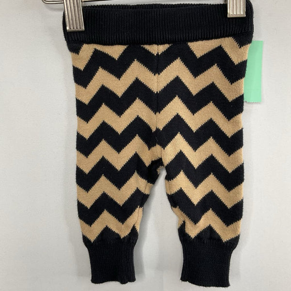 Size 0-3m: Kate Quinn Brown/Black Chevron Knit Leggings