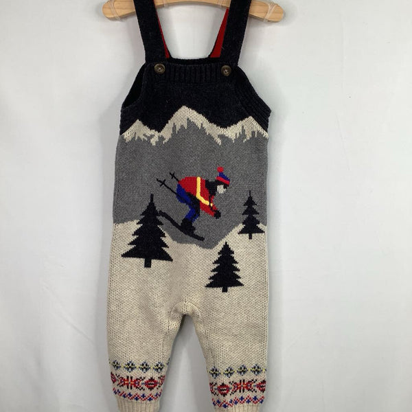 Size 6-12m (70): Hanna Andersson Grey/Multicolor Skiier Sweater Overalls