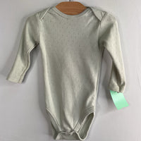 Size 6-9m: Zara Blue Eyelet Long Sleeve Onesie