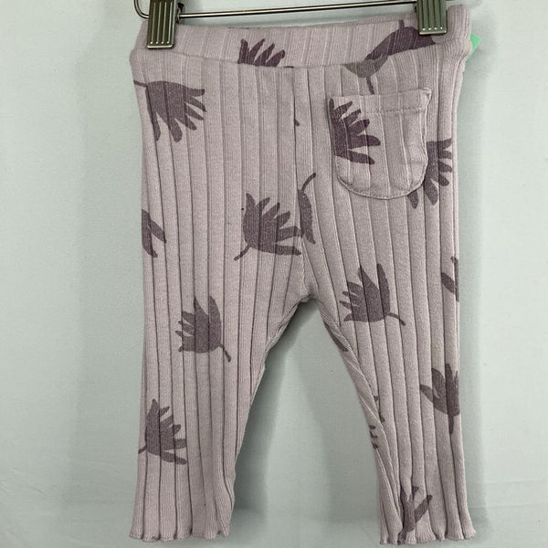 Size 9-12m: Zara Purple Fronds Ribbed Cozy Pants