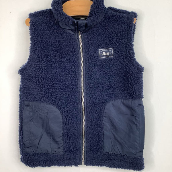 Size 4: GH Bass & Co. Navy Sherpa Zip-Up Vest