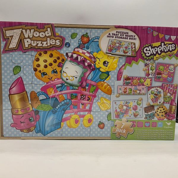 Shopkins 7 Wood Jigsaw Puzzles NEW