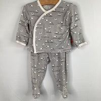 Size NB (5-8lbs) : Magnetic Me Grey/White Sheep Bamboo 2pc PJs