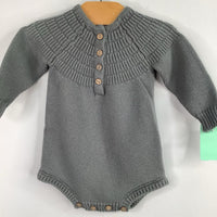 Size 0-12m: Quincy Mae Grey Sweater Onesie