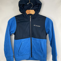 Size 8: Columbia Blue/Navy Hooded Fleece Jacket