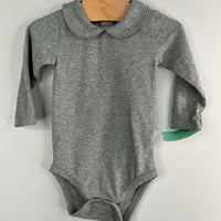 Size 6-9m: Gray Label Long Sleeve Gray Onesie