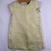 Size 3: Gap Lime/Gold Cap Sleeve Dress