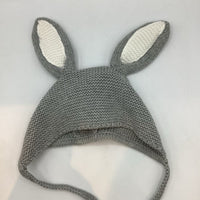 Size XXS (0-3m): Hanna Andersson Grey/White Knit Bunny Bonnet