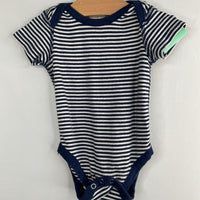 Size 3-6m (60): Hanna Andersson Navy/White Striped Long Sleeve Onesie