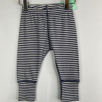 Size 3-6m (60): Hanna Andersson Navy/White Striped Cozy Pants