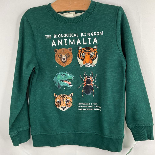 Size 4-6: H&M Green Biological Kingdom Long Sleeve Shirt NEW w/ Tags