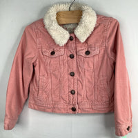 Size 4: OshKosh Pink/White Trim Corduroy Snap-Up Jacket