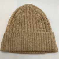 Size OS: Tan Cable Knit Beanie