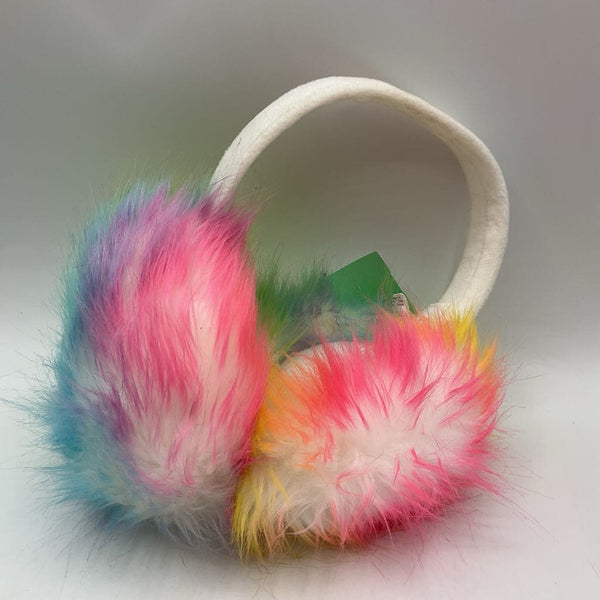 Rainbow Fuzzy Earmuffs