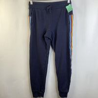 Size 12: Tea Black/Rainbow Striped Sweatpants