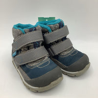 Size 5: See Kai Run Grey/Blue Waterproof Velcro Strap Sneakers