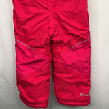 Size 4: Columbia Fuschia Omni-Heat Snow Bib