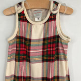 Size 3-6m (60): Hanna Andersson Creme/Red/Green Plaid Overalls